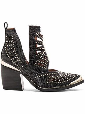 Jeffrey Campbell Maceo cut-out ankle booties Gold Studded
